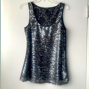 Express Sequin and lace tank top
